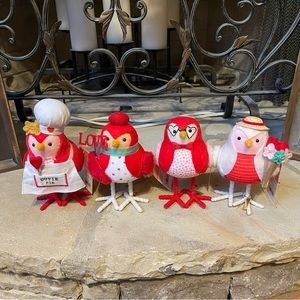 NWT Set of 4 Valentines Day Holiday Decor Birds